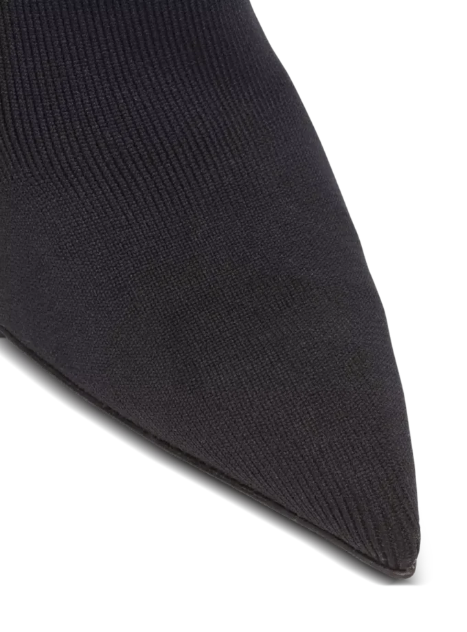 Stivaletti con zeppa in maglia