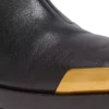Stivali con punta quadrata in pelle martellata