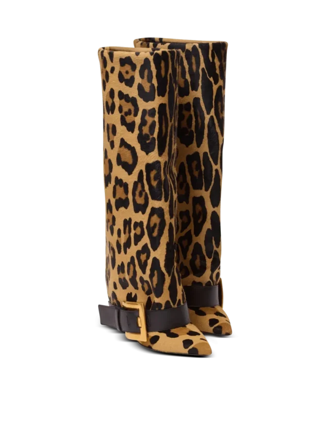 Stivali in pelle con stampa leopardata Anthem Stivali in pelle con stampa leopardata Anthem