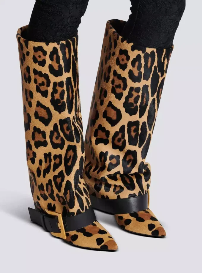 Stivali in pelle con stampa leopardata Anthem Stivali in pelle con stampa leopardata Anthem