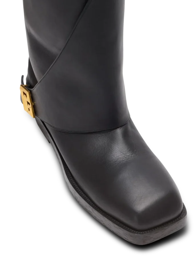 Stivali piatti in pelle intrecciata Stivali piatti in pelle intrecciata