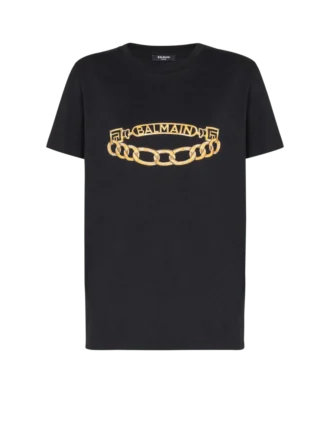 T-shirt a maniche corte con stampa Balmain Chain