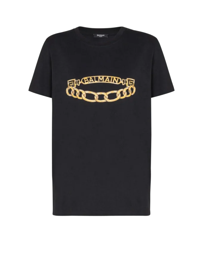 T-shirt a maniche corte con stampa Balmain Chain T-shirt a maniche corte con stampa Balmain Chain