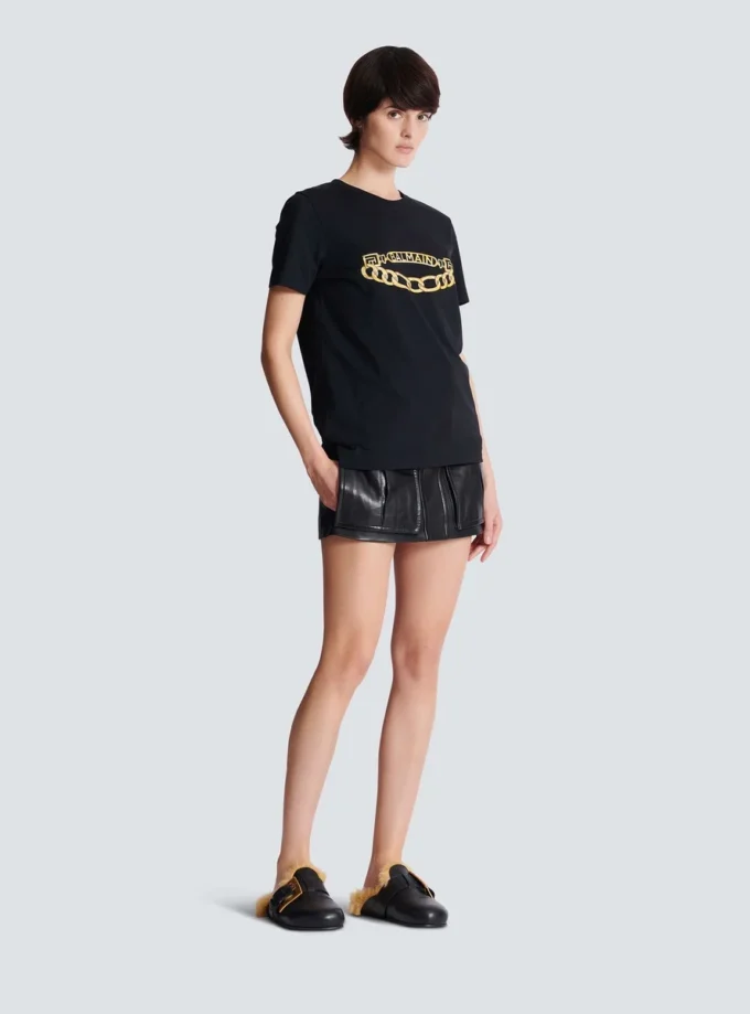 T-shirt a maniche corte con stampa Balmain Chain T-shirt a maniche corte con stampa Balmain Chain
