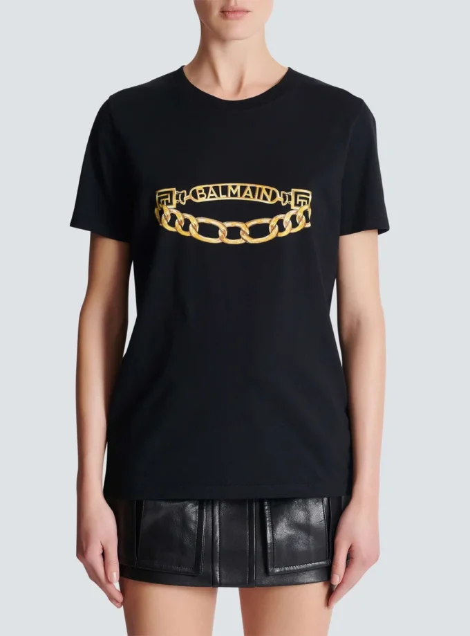 T-shirt a maniche corte con stampa Balmain Chain T-shirt a maniche corte con stampa Balmain Chain