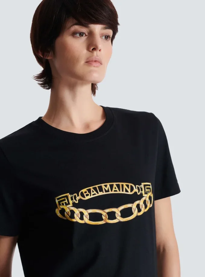 T-shirt a maniche corte con stampa Balmain Chain T-shirt a maniche corte con stampa Balmain Chain