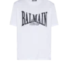T-shirt a maniche corte con stampa floccata Balmain College