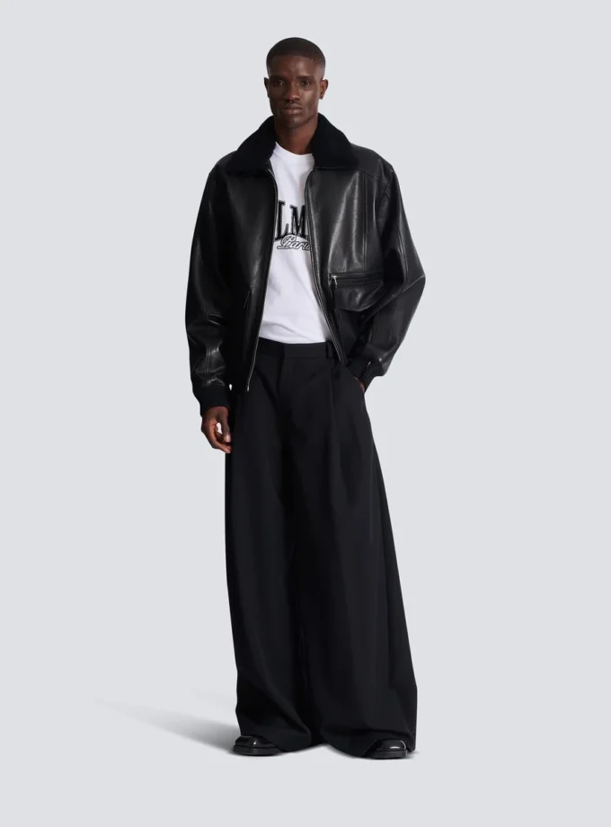 T-shirt a maniche corte con stampa floccata Balmain College