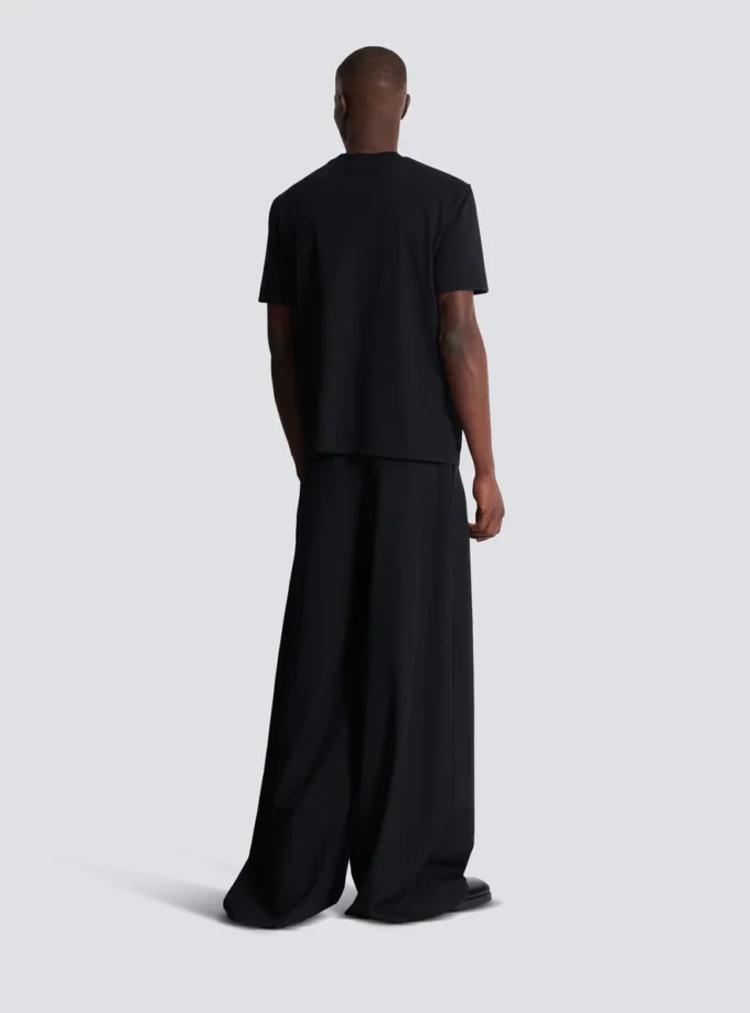 T-shirt a maniche corte con stampa floccata Balmain College T-shirt a maniche corte con stampa floccata Balmain College