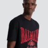 T-shirt a maniche corte con stampa floccata Balmain College T-shirt a maniche corte con stampa floccata Balmain College