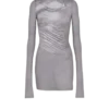 T-shirt a maniche lunghe con collo alto, stampa drappeggiata trompe-l’œil T-shirt a maniche lunghe con collo alto, stampa drappeggiata trompe-l’œil