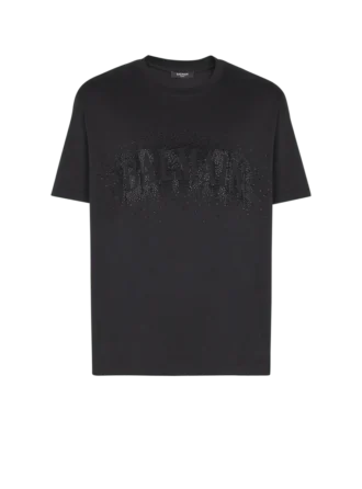 T-shirt con effetto spray ricamato in cristallo