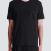 T-shirt con effetto spray ricamato in cristallo T-shirt con effetto spray ricamato in cristallo