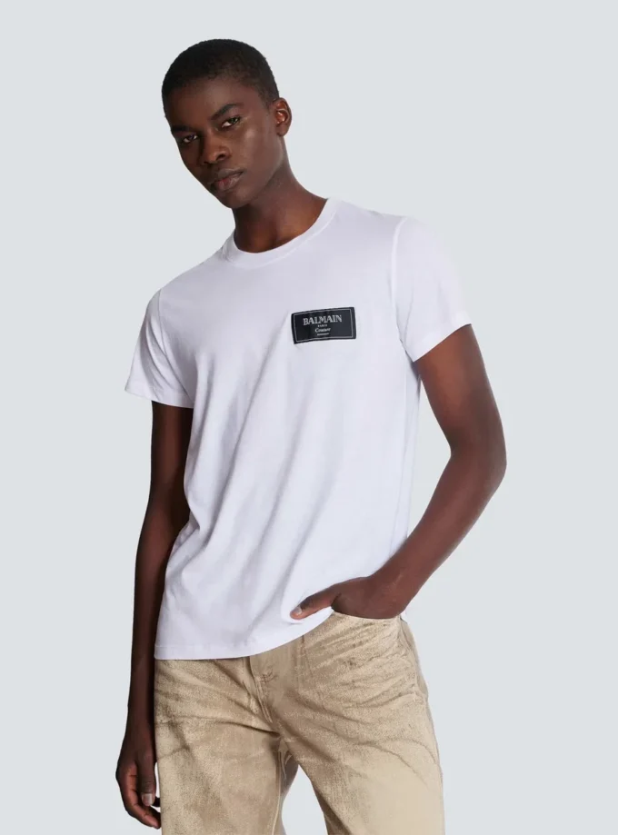 T-shirt con etichetta Balmain Couture T-shirt con etichetta Balmain Couture