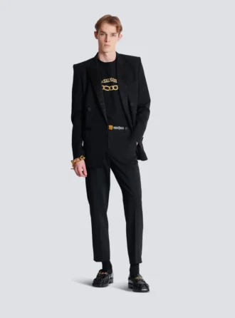T-shirt con logo Balmain Chaînes stampato