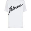 T-shirt con logo Balmain Letter floccato T-shirt con logo Balmain Letter floccato