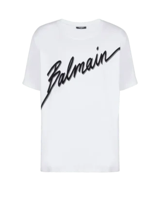 T-shirt con logo Balmain Letter floccato