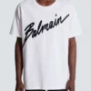 T-shirt con logo Balmain Letter floccato T-shirt con logo Balmain Letter floccato