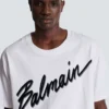 T-shirt con logo Balmain Letter floccato T-shirt con logo Balmain Letter floccato