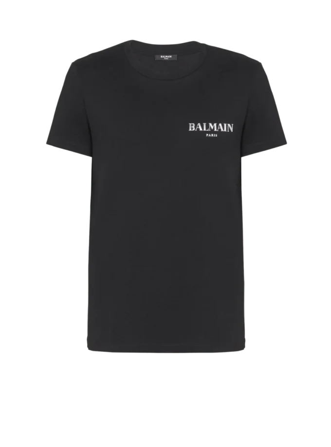 T-shirt con logo Balmain vintage in gel T-shirt con logo Balmain vintage in gel