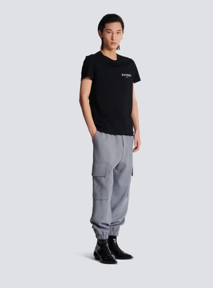 T-shirt con logo Balmain vintage in gel T-shirt con logo Balmain vintage in gel