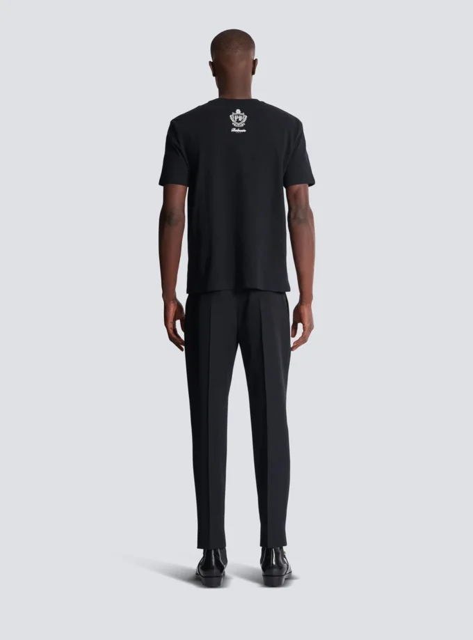 T-shirt con logo Balmain vintage in gel T-shirt con logo Balmain vintage in gel