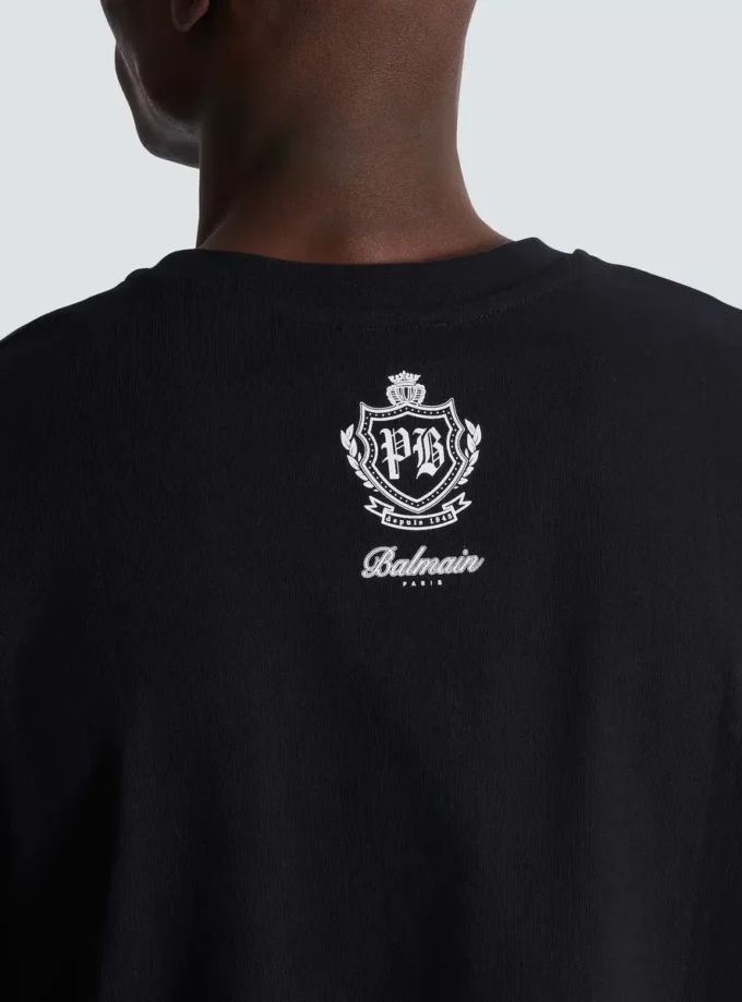 T-shirt con logo Balmain vintage in gel T-shirt con logo Balmain vintage in gel
