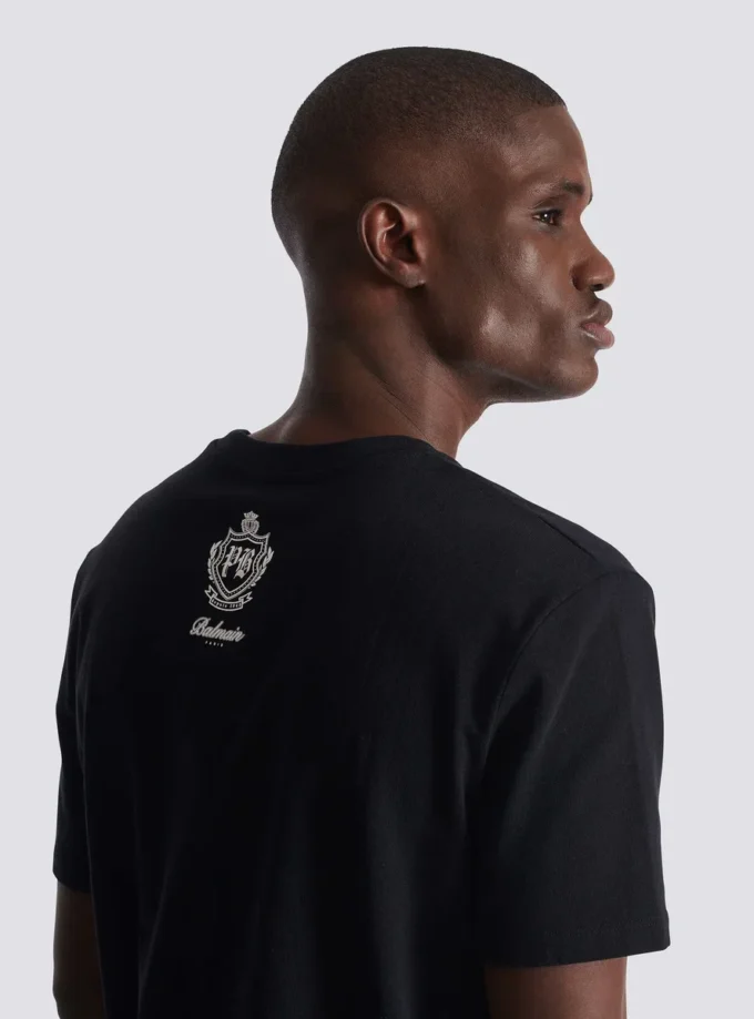 T-shirt con logo Balmain vintage in gel T-shirt con logo Balmain vintage in gel