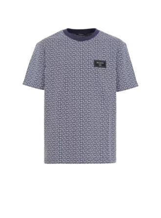 T-shirt con monogramma e etichetta Balmain Couture