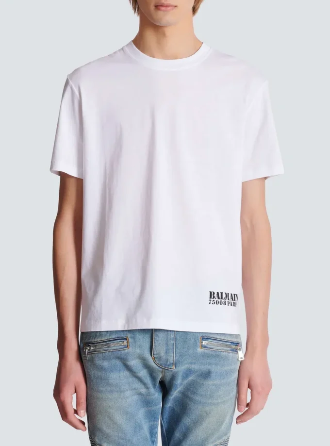 T-shirt con piccola stampa Balmain T-shirt con piccola stampa Balmain