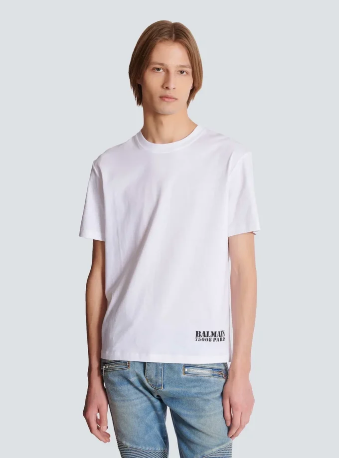 T-shirt con piccola stampa Balmain T-shirt con piccola stampa Balmain