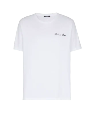 T-shirt con ricamo Balmain Signature