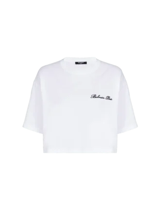 T-shirt con ricamo Balmain Signature