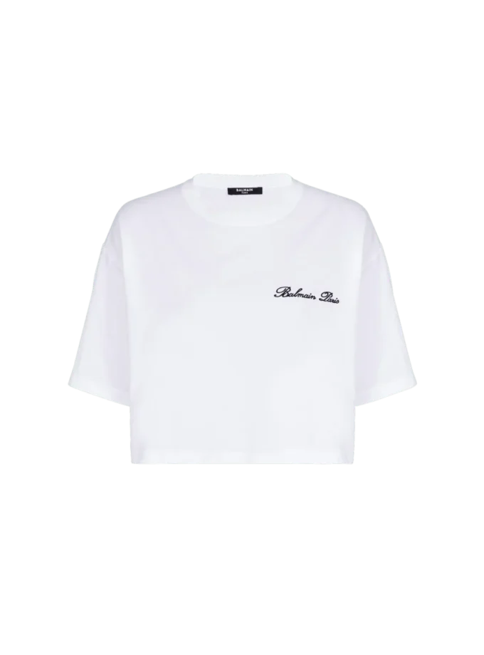 T-shirt con ricamo Balmain Signature T-shirt con ricamo Balmain Signature