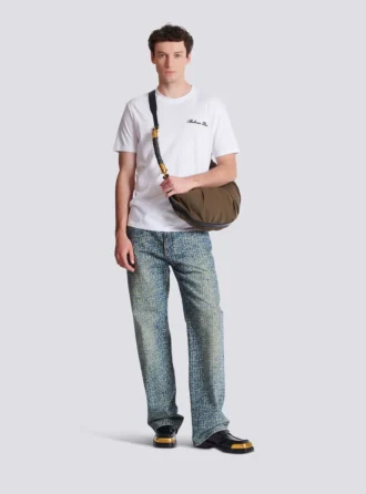 T-shirt con ricamo Balmain Signature