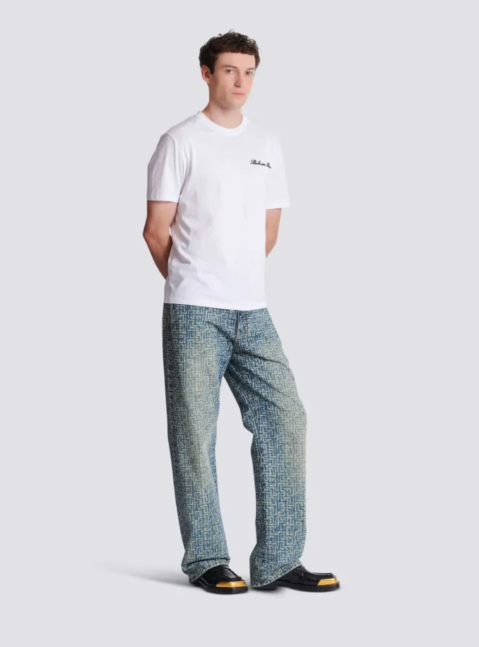 T-shirt con ricamo Balmain Signature T-shirt con ricamo Balmain Signature