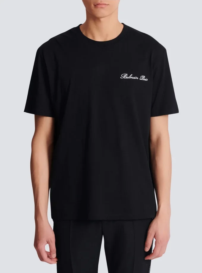 T-shirt con ricamo Balmain Signature T-shirt con ricamo Balmain Signature