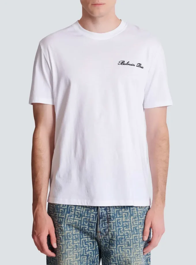 T-shirt con ricamo Balmain Signature T-shirt con ricamo Balmain Signature