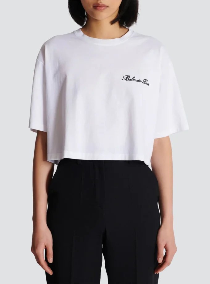 T-shirt con ricamo Balmain Signature T-shirt con ricamo Balmain Signature