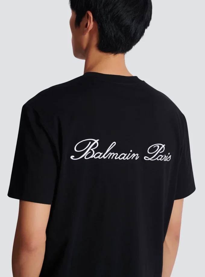 T-shirt con ricamo Balmain Signature T-shirt con ricamo Balmain Signature