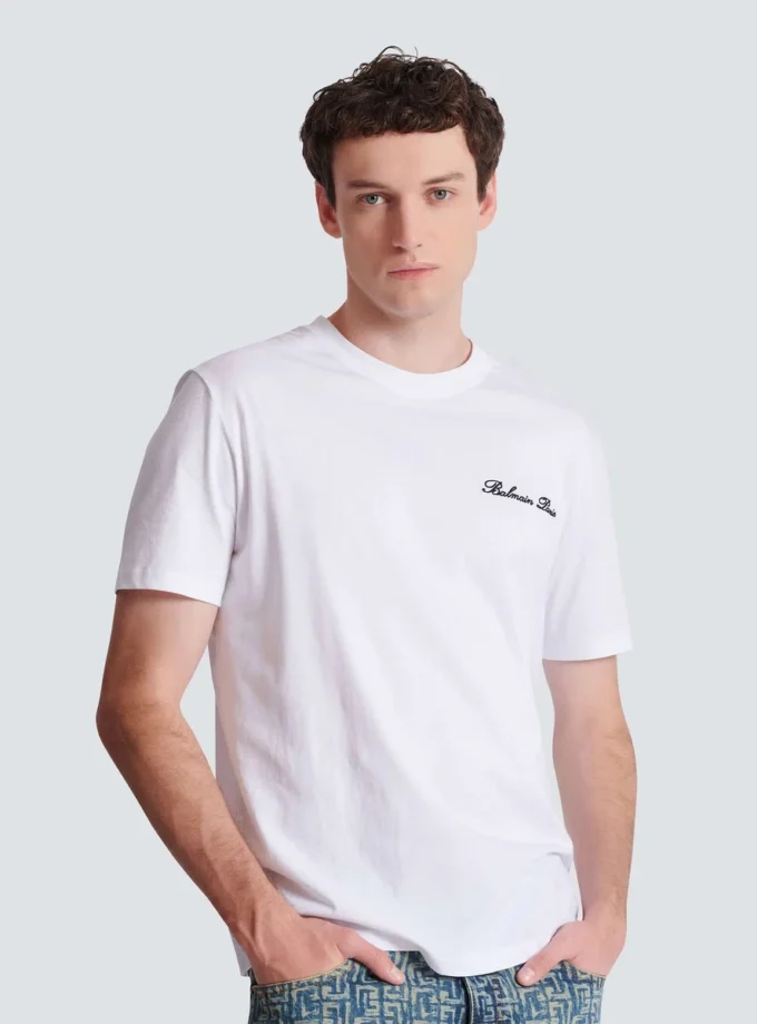 T-shirt con ricamo Balmain Signature T-shirt con ricamo Balmain Signature