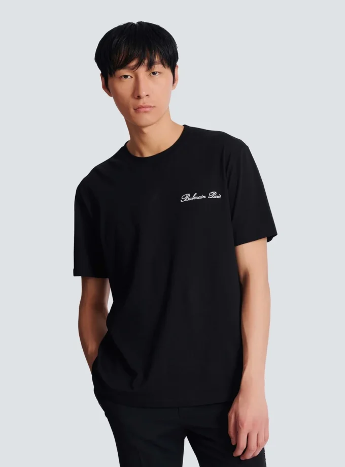 T-shirt con ricamo Balmain Signature T-shirt con ricamo Balmain Signature