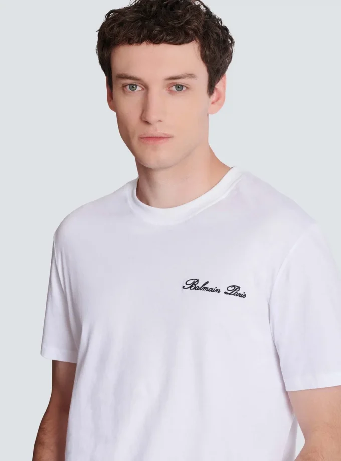T-shirt con ricamo Balmain Signature T-shirt con ricamo Balmain Signature