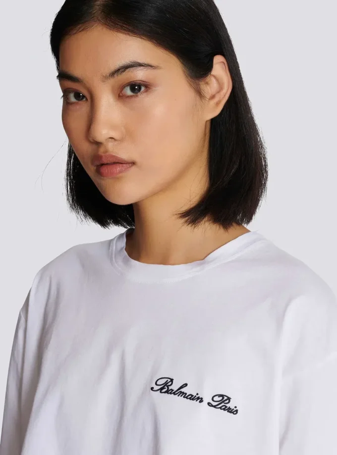 T-shirt con ricamo Balmain Signature T-shirt con ricamo Balmain Signature