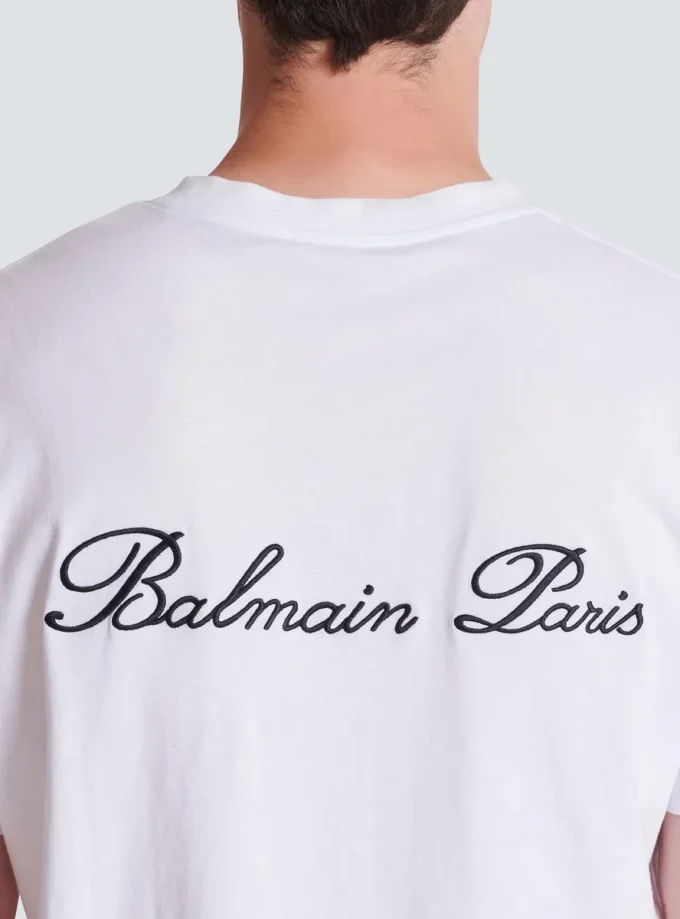 T-shirt con ricamo Balmain Signature T-shirt con ricamo Balmain Signature