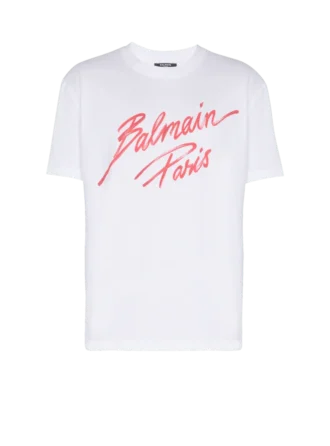 T-shirt con stampa Balmain Lipstick