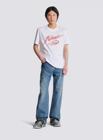 T-shirt con stampa Balmain Lipstick