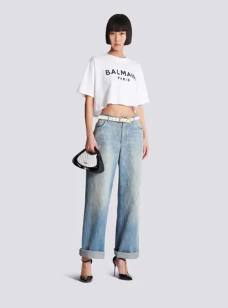 T-shirt con stampa Balmain Paris