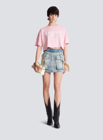 T-shirt con stampa Balmain Paris