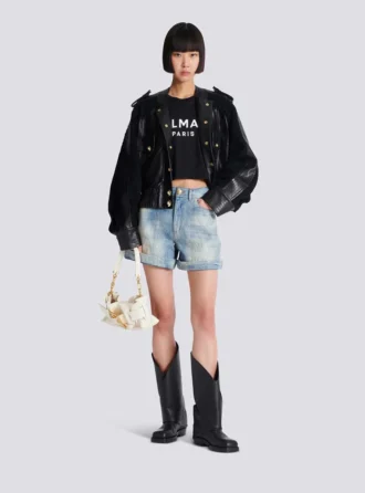 T-shirt con stampa Balmain Paris